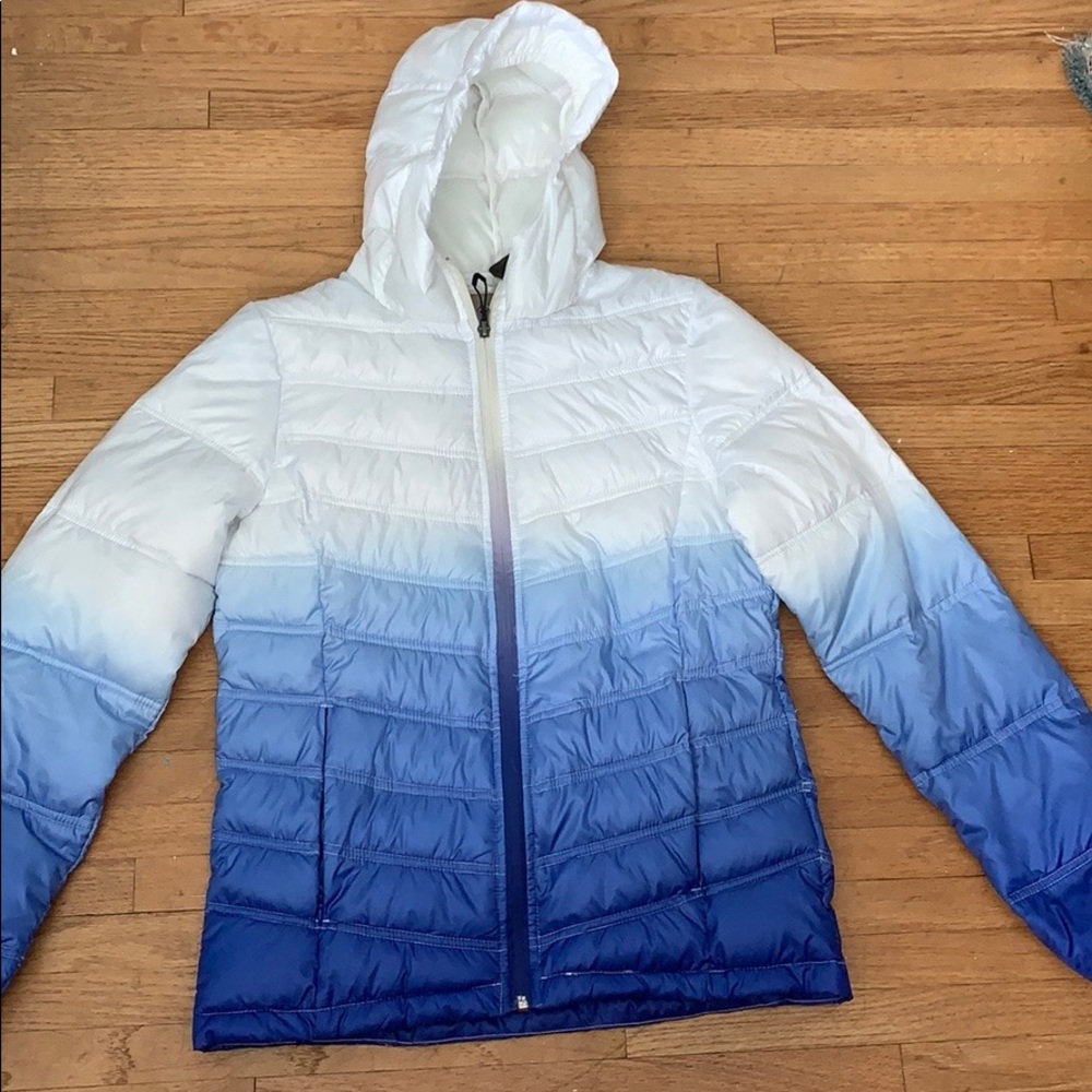 NWOT Planet Earth Blue Ombré Down Alt. Jacket